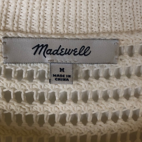 EUC Madewell Ivory Northshors Open Knit Pullover - Picture 9 of 10